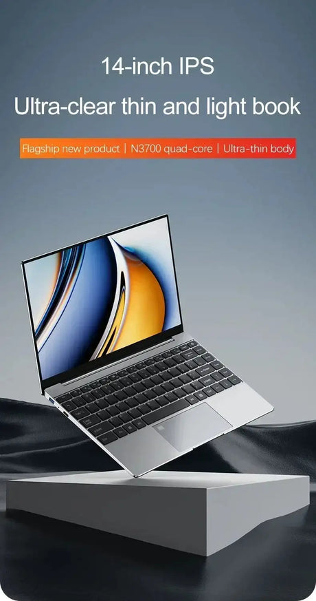 Ultra Slim 14.1" Laptop 16GB RAM 2TB SSD Intel N3700 Notebook Gamer Windows 11 Pro 1920*1080  Display Office Study Computer PC - Lootquake