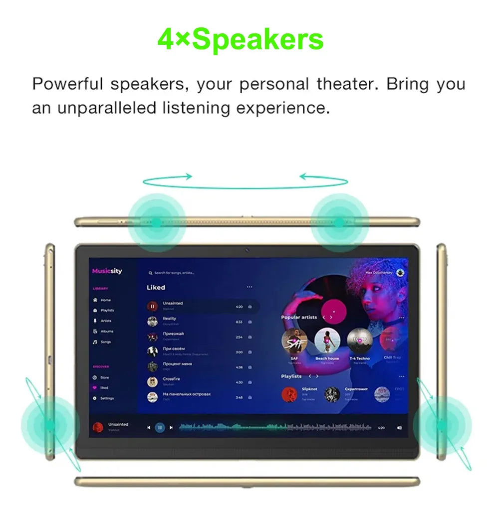 Tablette 14,1 pouces, version mondiale, non ouverte, Android 2025, 12 Go + 256 Go, 1920 x 1080, appels 4G, Wi-Fi 5G, 10 000 mAh