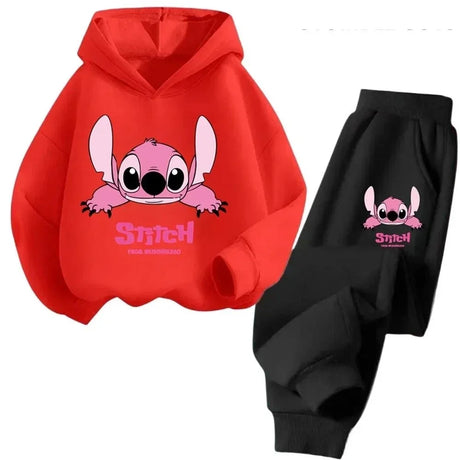 Children Hoodies Stitch Kawaii Fashion Pullover Sweatshirt Anime Trucksuit Manga Cartoons Girls Boy Kids Autumn Casual Clothes - Lootquake