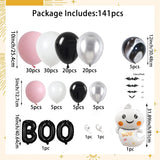 Halloween Party Theme Balloons Set Pink Black White Latex Balloon Boo Ghost Foil Ballon Chain Garland Bat Arch Kit Party Decor