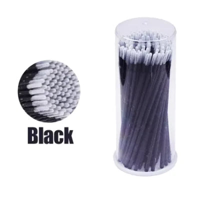 Lot de 100 micro-brosses professionnelles jetables pour extensions de cils, pour maquillage, mascara, pinceaux de maquillage