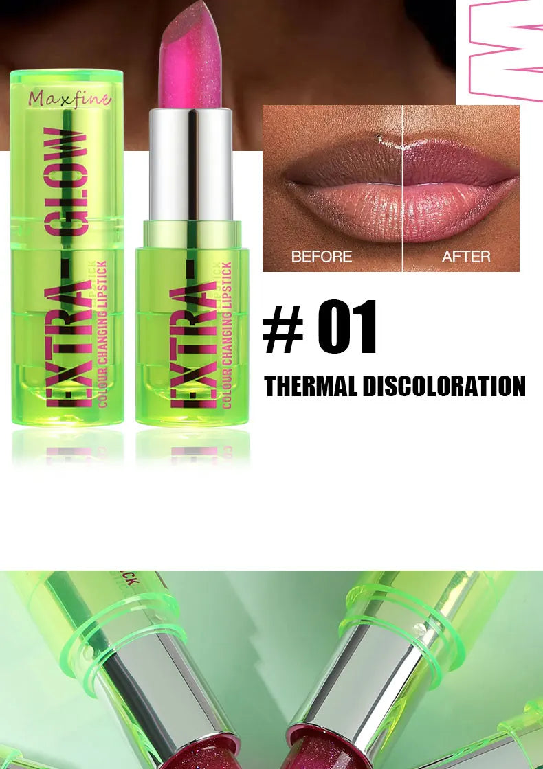 Crystal translucent color-changing jelly lipstick, moisturizing crystal lip gloss, long-lasting lip balm for daily makeup