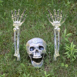2025 Halloween Decoration Scary Skull Skeleton Hand Bone Realistic Skull Pile Yard Lawn Pile Garden Cemetery Home Decor