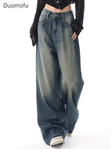 Duomofu Autumn Vintage Chicly Slim Button Female High Waisted Jeans American Basic Simple Casual Fashion S-XL Baggy Jeans Women - Lootquake
