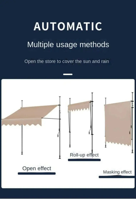 Awnings Rain and Snow Resistant UV Resistant Folding and Telescopic Canopy Tent Outdoor Garden Balcony Roof Courtyard Sunshade - Lootquake