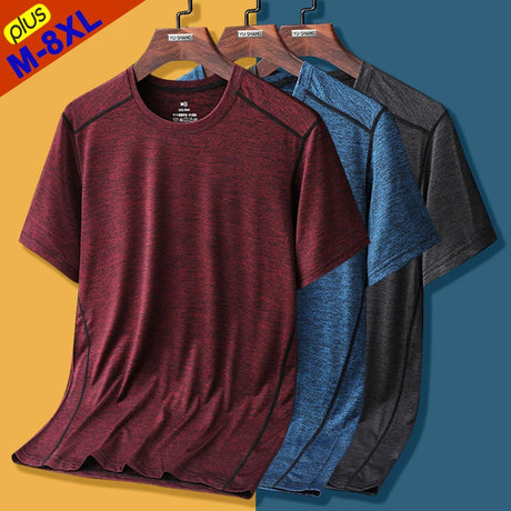 Good Quality T-Shirts Men Plus Size 8XL Summer Male Tshirt Female Camping Tee Shirt Breathable Traveling Basic Sports Tops Tees - Lootquake