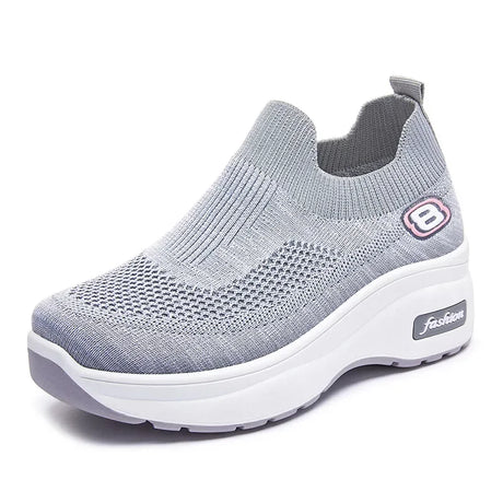 Women Orthopedic Walking Shoes Breathable Mesh Slip-On Sneakers Nursing Work Comfortable Casual Cushion Athletic Running Joggers - Lootquake