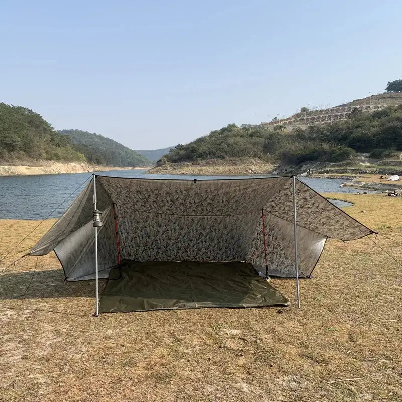 4x4m 4x3m 3x3m 19 Hang Points Tent Tarp Survival Sun Shelter Shade Canopy Outdoor Backpacking Waterproof Camping Awning SunShade