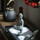 Buddha Stone Statue Little Buddhist Monks Tibetan Buddhism Figurines Zen Garden Ornament Meditation Home Aquarium Decoration