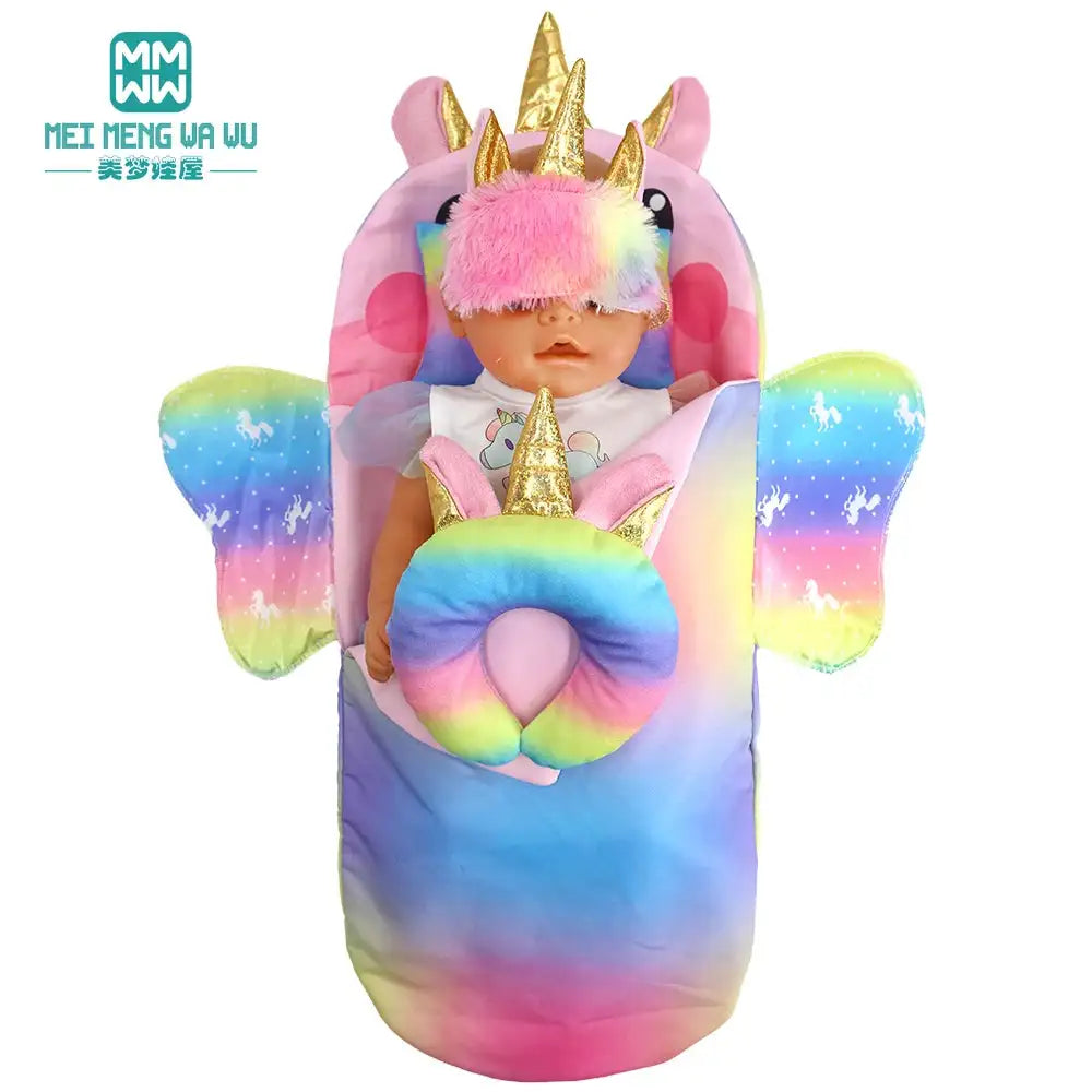 Mochila de moda para muñecas americanas de 15 a 18 pulgadas, asiento de seguridad, manta y saco de dormir, regalo para niñas.