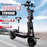 Trottinette électrique pliable X14 10 000 W, double moteur, batterie 72 V 40 Ah, pneus de 14 pouces, vitesse maximale : 130 km/h, autonomie : 120 km, écran LCD