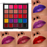 Paleta de 25 labiales de colores resistentes al agua, pigmentos de larga duración, hidratantes, cosméticos, brillos de labios, cosméticos profesionales.