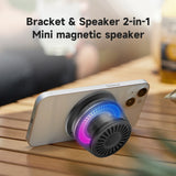 Wireless Bluetooth speaker Gift Magnetic bracket portable High-sound quality TWS interconnected LED color light mini speaker