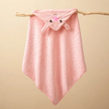 Toddler Bathrobe Infant Bath Towel Boy Girl Blankets Swaddle With Hood Cartoon Coral Fleece Towel Blanket Newborn Kids Bedding