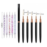7/9/11/15/25MM Nail Liner Brush Set UV Gel Nail Brushes Kits 5pcs French Stripe Line Painting Drawing Flower Pen Manicure Tools