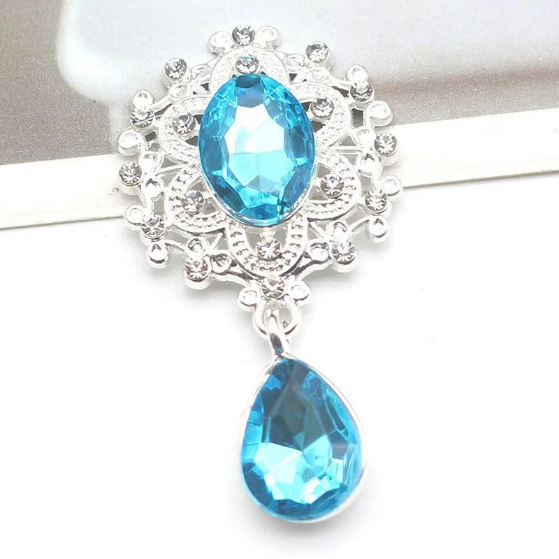 10Pcs 45x25mm Crystal Brooch Wedding Invitation Decoration Accessories