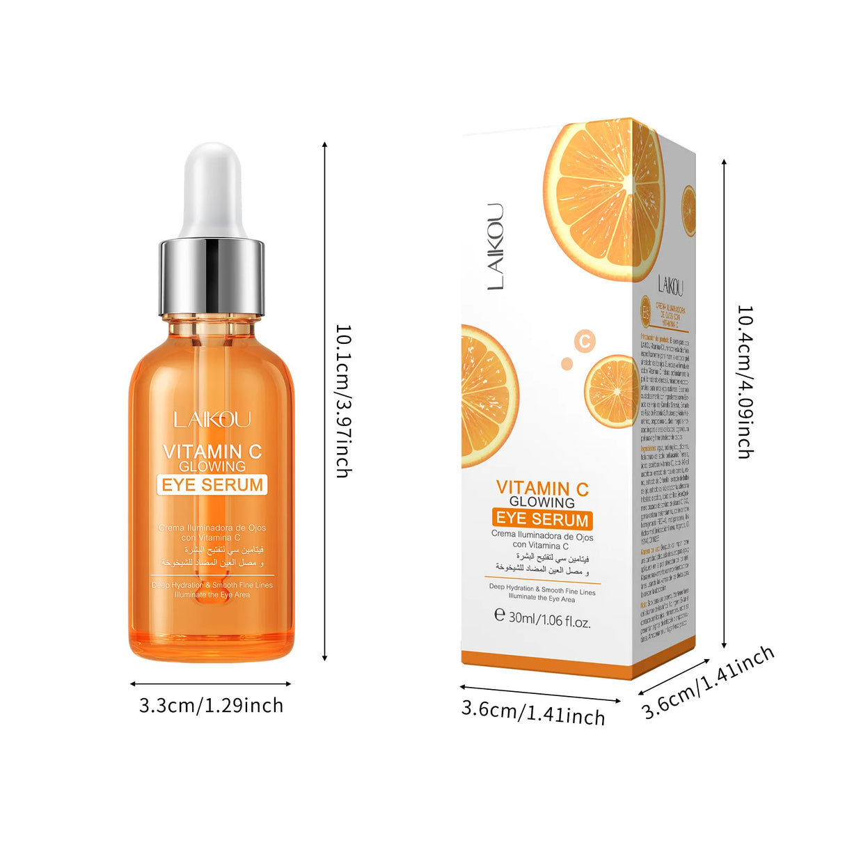 Suero para ojos con vitamina C que elimina las ojeras, atenúa las líneas finas y reduce la hinchazón. Esencia antiedad, reafirma y reafirma el contorno de ojos.