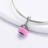 925 Sterling Silver Coffee Red Wine Coffee Glass Maker champagne Charm bead Fit Original Pendant Bracelet DIY Jewelry For Women - Lootquake