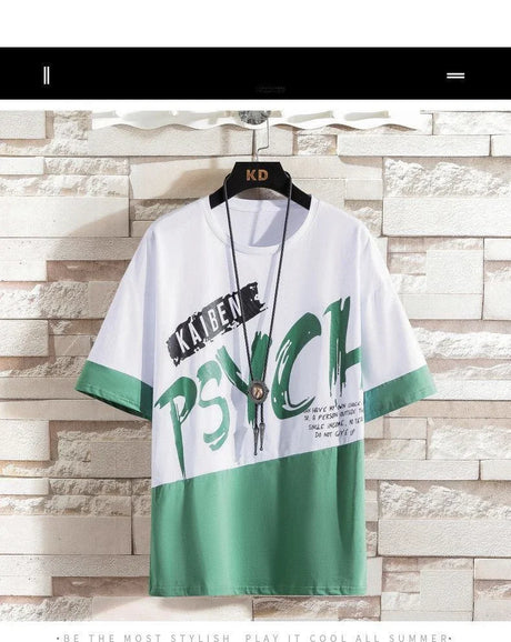 Men Casual T Shirt Letter Printed T-Shirt Hip Hop Y2K Streetwear Fashion Sport Gym Summer Washed Tops Men Clothing Trends 반팔 남자 - Lootquake