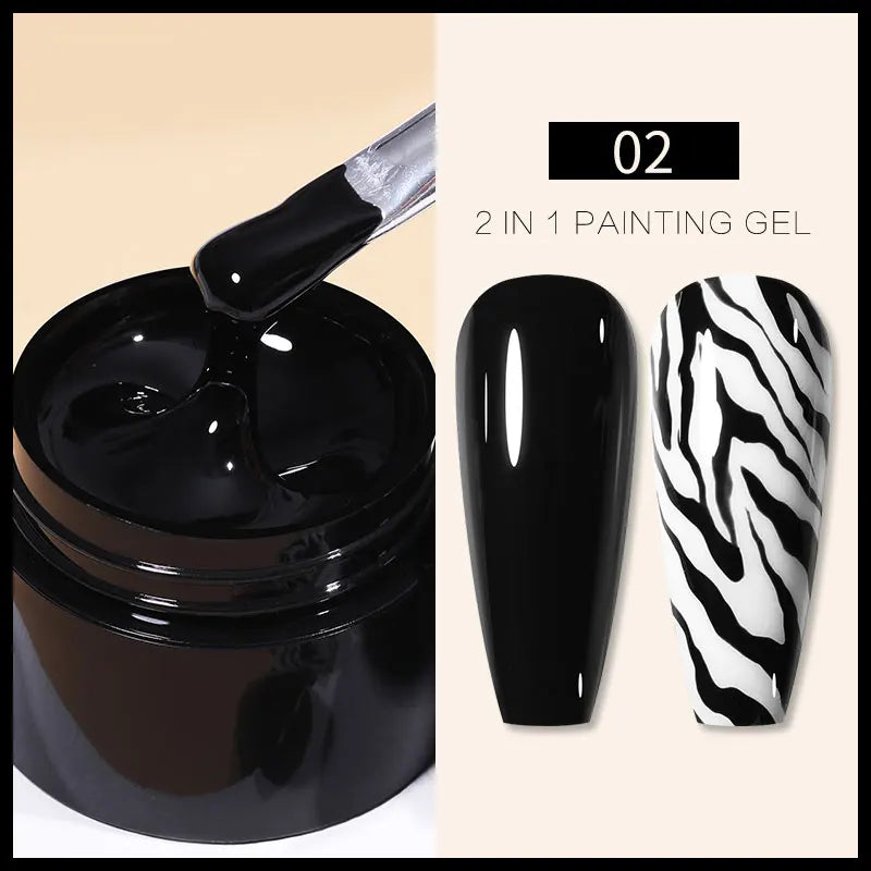 BORN PRETTY Metallic Painting Gel Gold Silver Mirror Effect Nail Polish Super Bright Drawing Line French Nail UV Painting Varnis