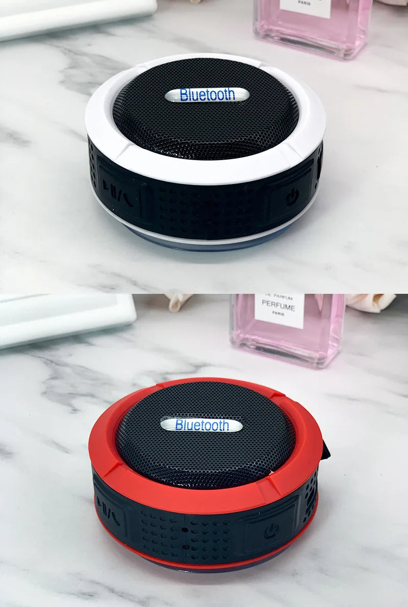 Altavoz Bluetooth inalámbrico impermeable con ventosa para deportes al aire libre, mini subwoofer para ducha, coche, teléfono inteligente, micrófono TF C6