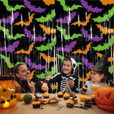 Halloween Pumpkin Ghost Bat Curtain 2M Haunted House Decoration Party Decor Background Eye-Catching For Party Backdrop Photo