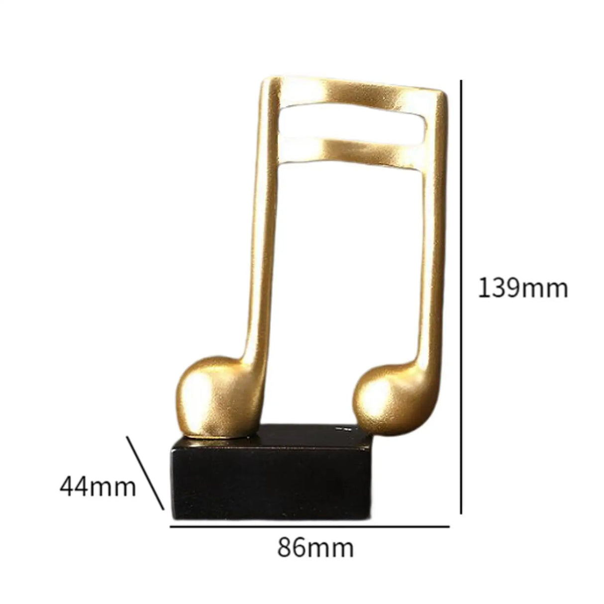 Music Note Sculpture Resin Tabletop Decor for Bookshelf Fireplace Cabinet Office Home Gift Musical Theme Art Statue Ornament