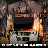 76x183cm Halloween Decorations Black Creepy Gauze Cloth Window Table Door Net Spooky Fancy Dress Party Haunted House Wall Decor