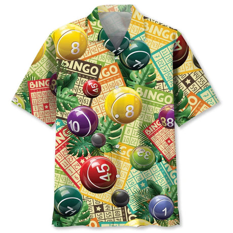 Full Print Mens Retro Bingo Game Hawaiian Shirt New In Summer Short Sleeve Button Up Beach Blouse Casual Men's Aloha Shirt Tops - Lootquake