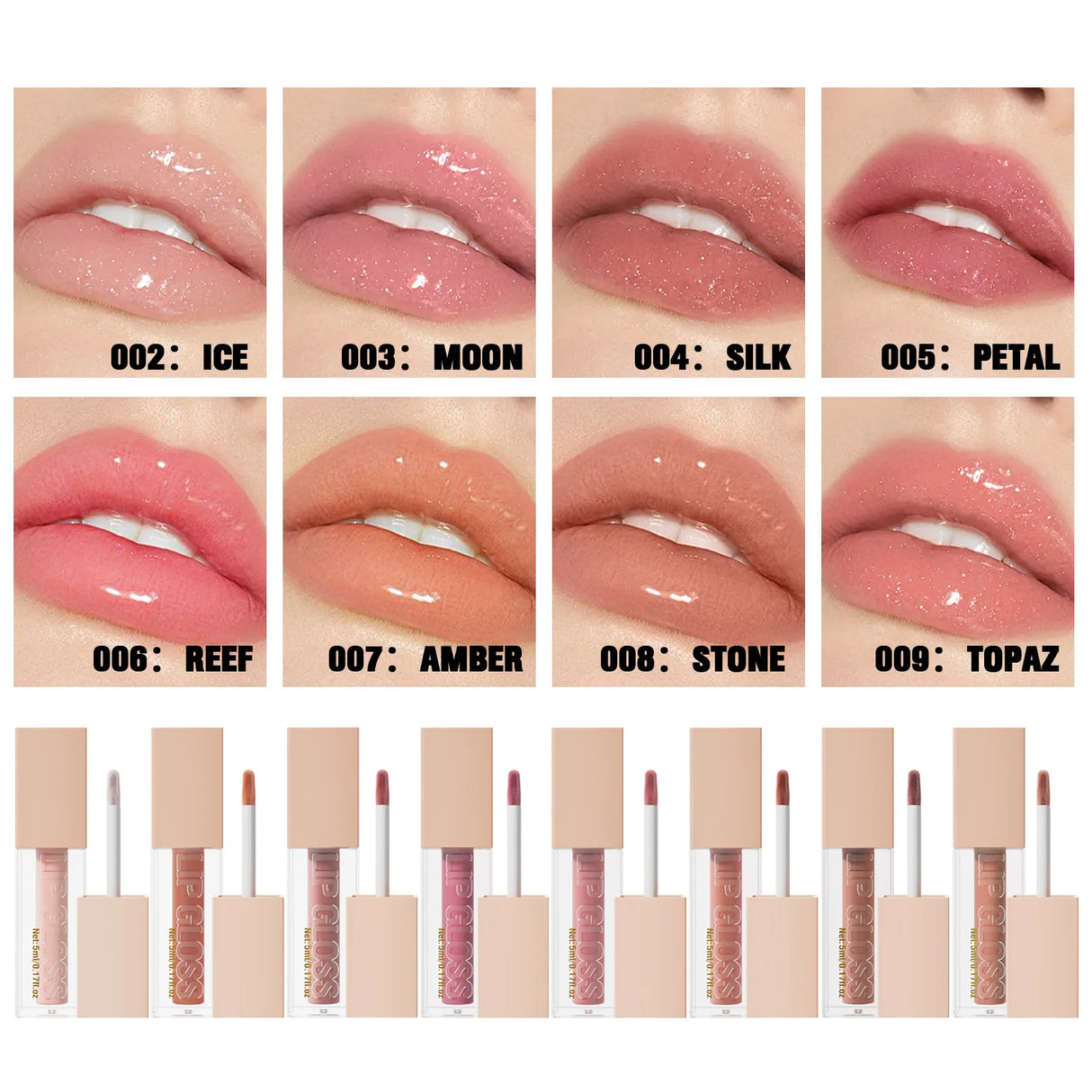 8 Color Non-stick cup Velvet Satin Gloss Lip glaze Mist Liquid matte lipstick Waterproof long-lasting color liquid