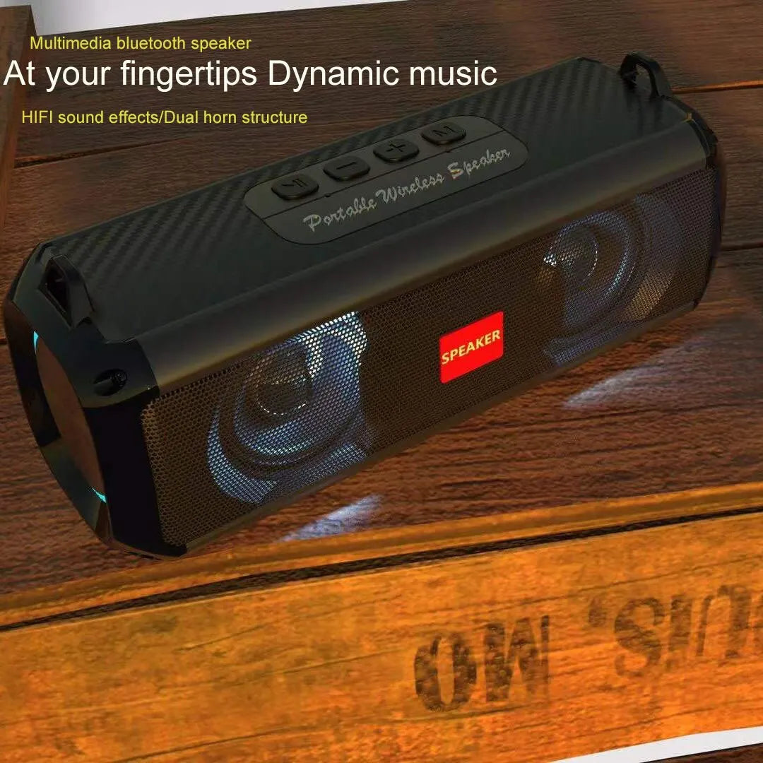 Altavoz Bluetooth portátil con audio de alta resolución, graves y agudos extendidos, altavoces inalámbricos HiFi de alta calidad y gran volumen.