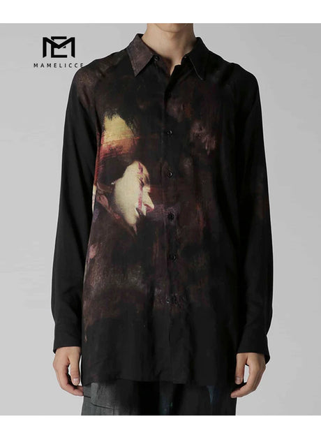 MAMELICCE mens designer clothes Oversized Hawaiian shirt long sleeve men's shirts korean popular clothes Men's shirts clothing - Lootquake