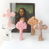 Moule en silicone 3D en forme de croix de Jésus pour bougie, moulage en résine pour perles aromatiques, savon, décoration artisanale, cadeau