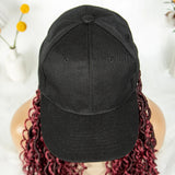 20" Burgundy Boho Locs Baseball Cap Wig | Adjustable Hat Wig | Synthetic Braids | Black Women