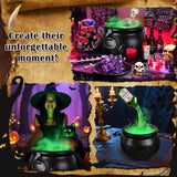 Halloween Decorations Indoor Cauldron Halloween Decor With Floating Potion Bottles And Diffuser Black Plastic Witches Bowl