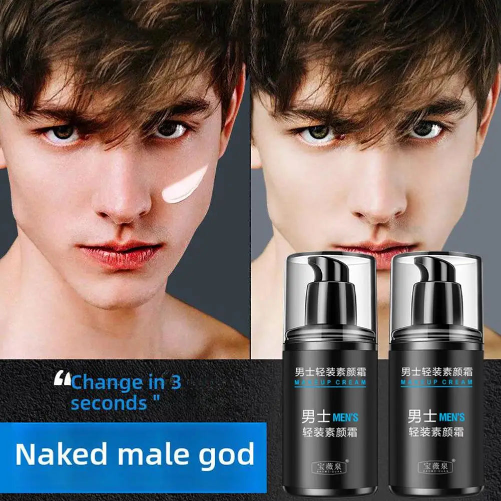 Men's BB Cream Full Coverage Facial Concealer Long Lasting Makeup Foundation Waterproof BB Liquid Foundation Cosmetics for Men