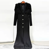 HIGH QUALITY Newest Fashion 2025 Designer Maxi Dresses Women's Long Sleeve Stunning Flowers Appliques Beaded Long Dress - Lootquake