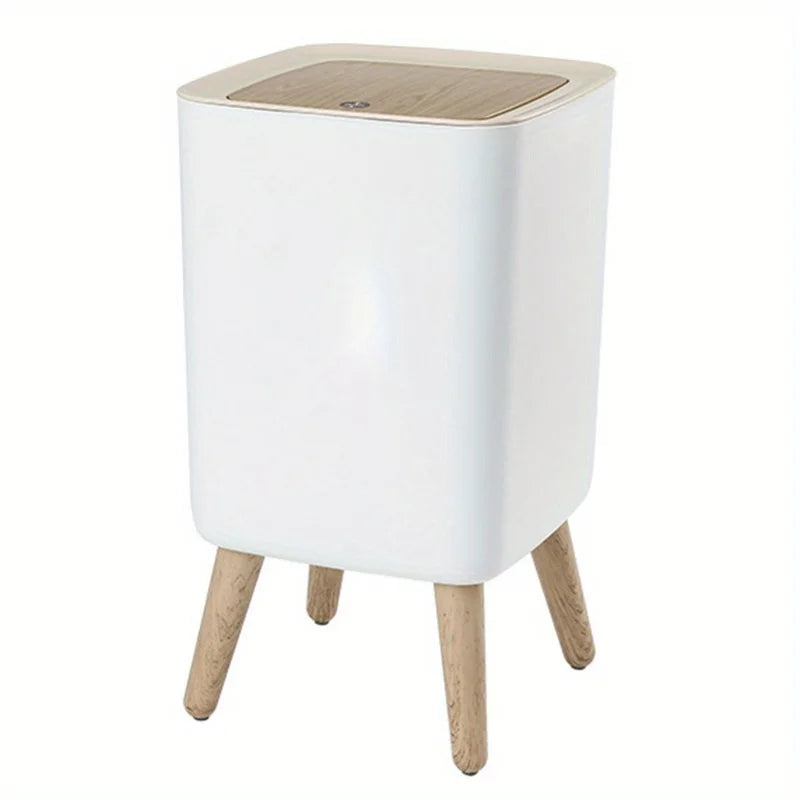 10L wooden high legged garbage bin, white legged garbage bin with lid, living room, toilet, bedroom, office garbage bin
