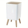 10L wooden high legged garbage bin, white legged garbage bin with lid, living room, toilet, bedroom, office garbage bin