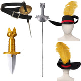 Halloween Anime Puss Cosplay Boots Belt Hat Sword Cosplay Costume Outfits Carnival Suit Props For Kids Children Accessories