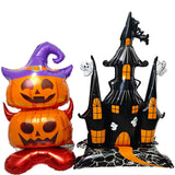Halloween Theme Standing Balloon Pumpkin Haunted House Spider Cat Foil Balloon Happy Halloween Decor Supplies Kids Gifts