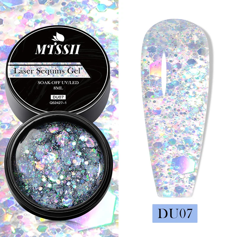 8ml Super Shine Silver Metal Painting Gel Nail Polish High-density Mirror Effect Semi Permanant Nail Art Manicure Varnish