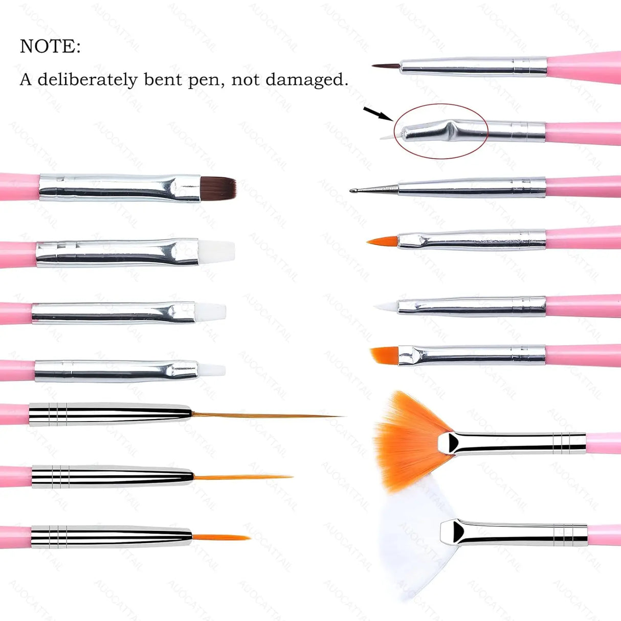 YIKOOLIN 20pcs Nail Art Brush Set UV Gel Polish Pen Acrylic Nail Design Kit DIY Painting Tools for Nail Artistry