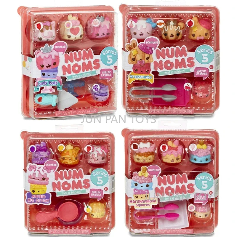 Num Noms Smell So Delicious Starter Pack Series 5 Marble Ice Cream Marshmallow Squares Jelly Rolls Glitter Lip Gloss Kawaii Toy - Lootquake