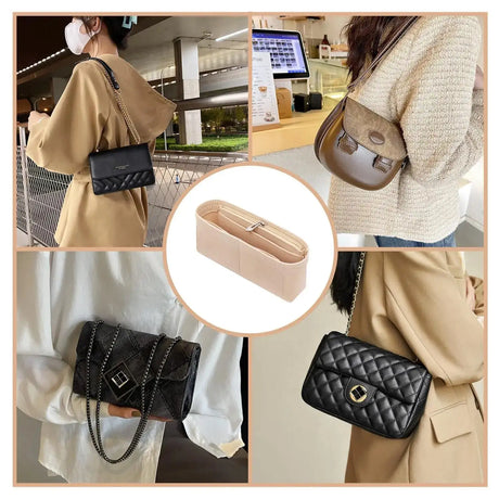 Felt Insert Bag Organizer Bag In Bag For Handbag Purse Organizer for Longchamp Mini Shoulder Bag - Lootquake