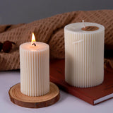 Molde de silicona para velas cilíndricas a rayas, hecho a mano, para hacer velas perfumadas, molde de cera, moldes artesanales de resina epoxi de cristal, decoración del hogar