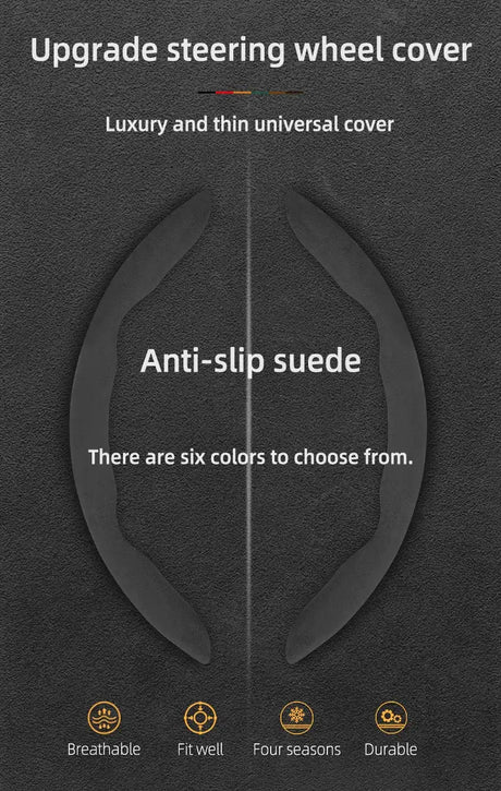 For Jeep Suede Snap-on Steering Wheel Cover Fit Renegade Compass Wrangler Jk Jl Grand Cherokee Wk2 Accessories Wj Portachiavi - Lootquake