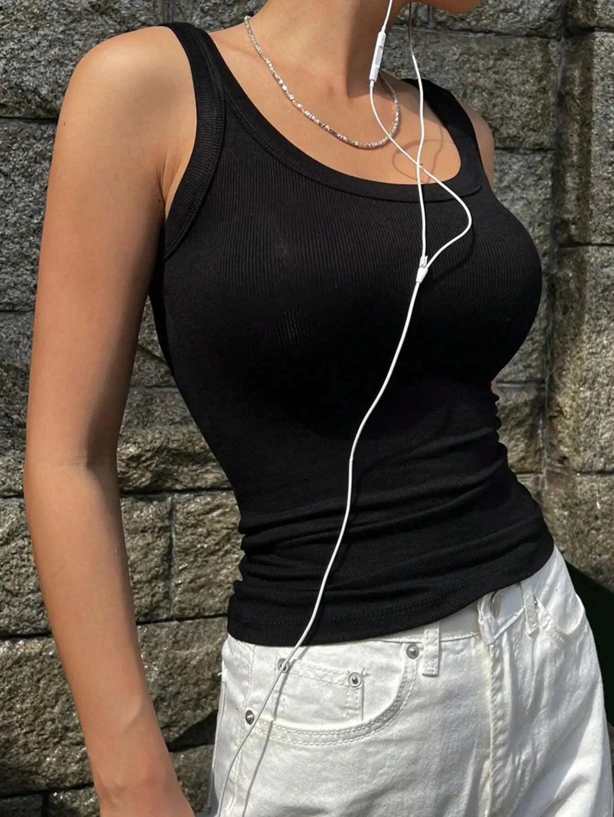 Camisole Tank Soft Cotton Top Women Summer Outfits Tight And Sexy Tank Top Knitted Bottom Shirt And Sleeveless Top For Outerwear - Lootquake