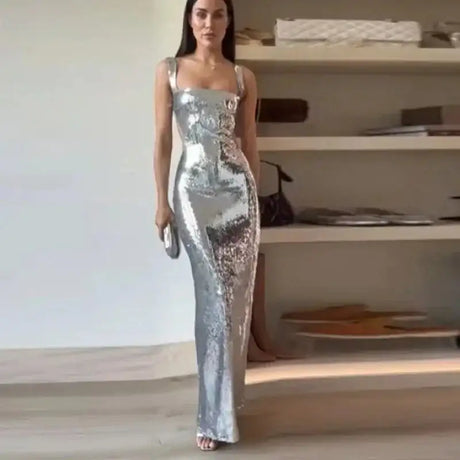 Women's Dresses Fashion Summer Suspender Backless Glitter Long Dress for Women - Lootquake