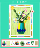 Kids DIY Craft Kit 3D Embossing Kit Photo Frame DIY Making Button Bouquet Boy Girls Interactive Handmade Educational Toy Gift